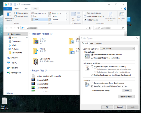 windows 10 folder options