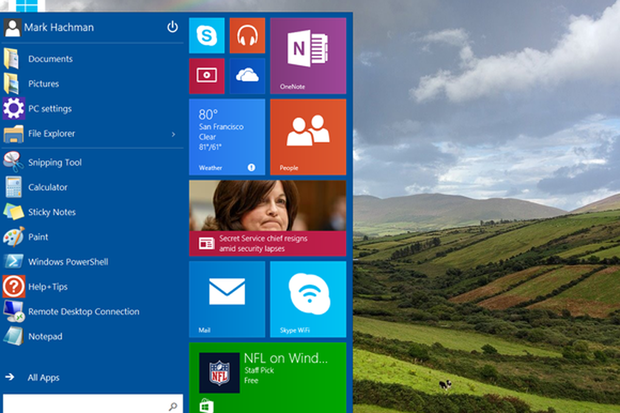 Windows 10 Start screen