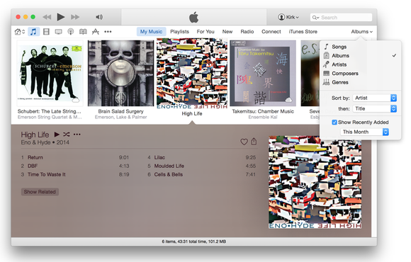 iTunes 12 albums view
