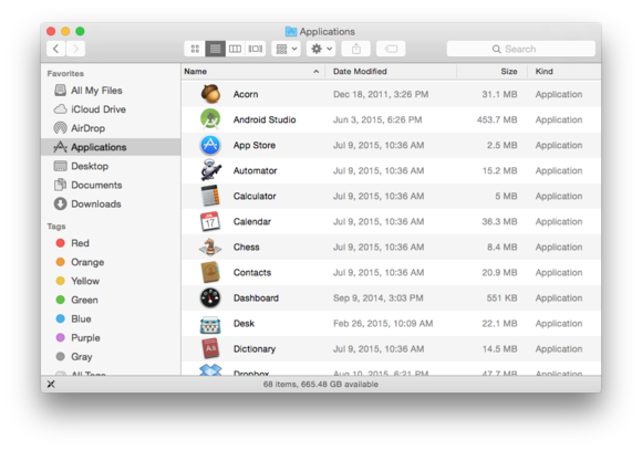 finder status bar