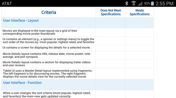 udacity rubric