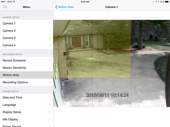 uniden wdvr ipad motion area