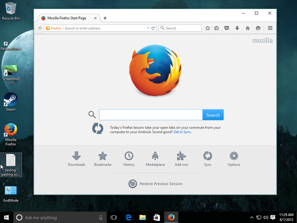 windows 10 firefox