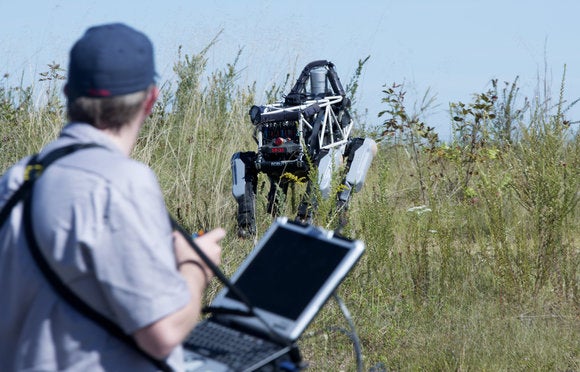 Boston Dynamics Spot robot and operator at Quantico
