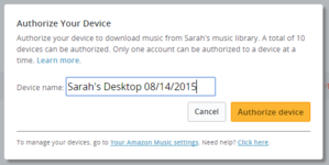 amazon authorize device