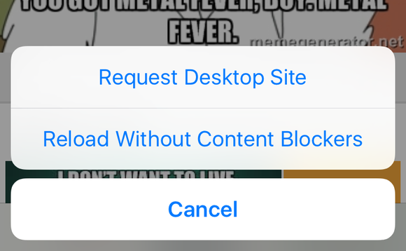 content blocking reload without