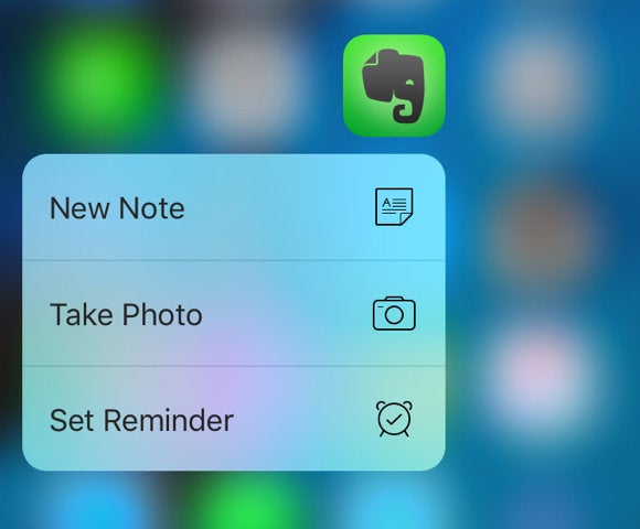 evernote 3d touch