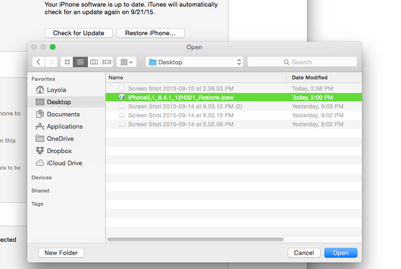restore ios8 navgation