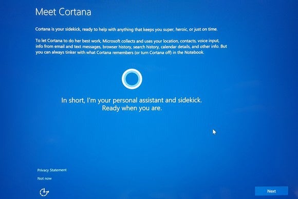 Surface Pro 4 setup Cortana