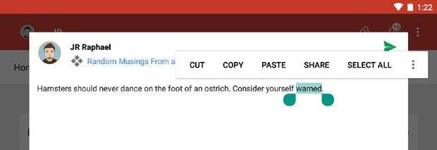 Android 6.0 Marshmallow: Text Selection