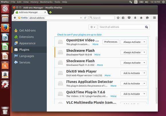 flash 19 in firefox on linux