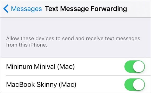 mac911 ios text forwarding