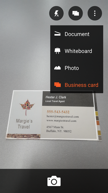 office lens business card