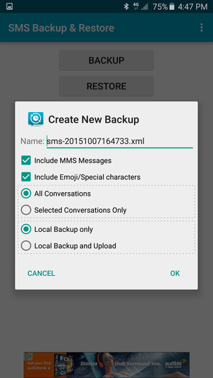 sms backup