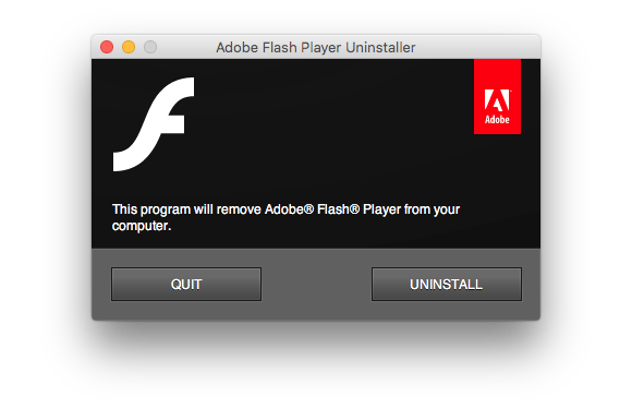 uninstall flash step1