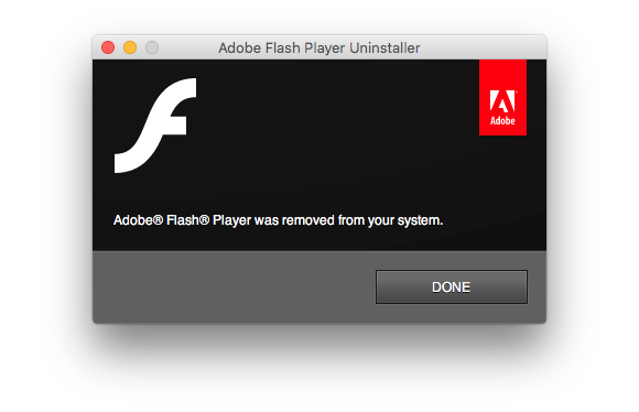 uninstall flash step5