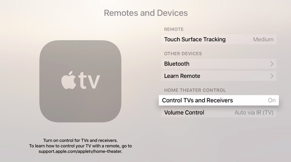 appletv settings remotes dispositivos cec