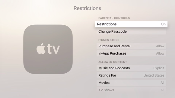 appletv settings restrictions
