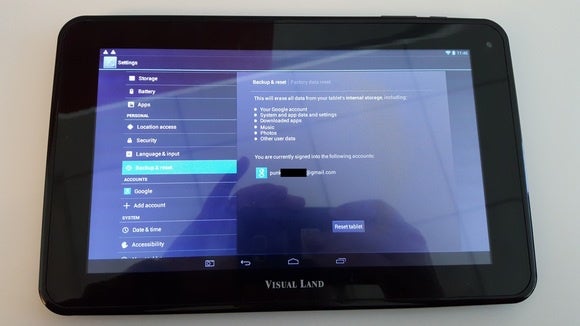 returned tablet factory reset