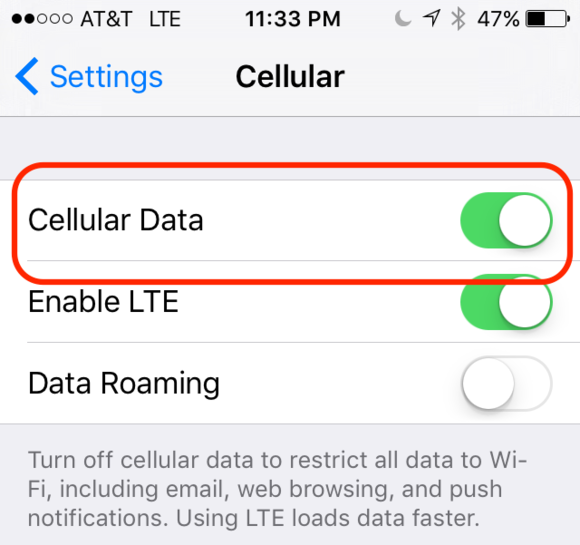 How to turn off your iPhone's cellular data