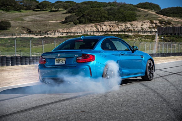 bmw m2 coupe smokey burnout mode