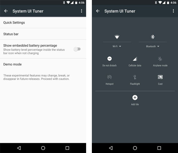 Android Marshmallow System UI Tuner