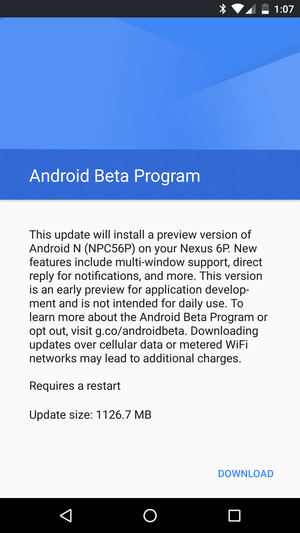 android beta install