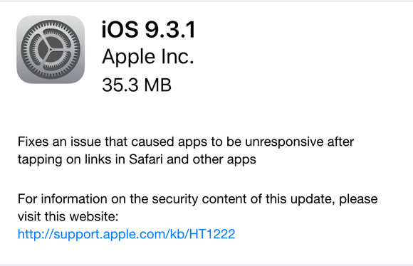 ios 9.3.1 screen
