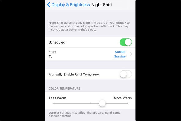 night shift ios 9.3