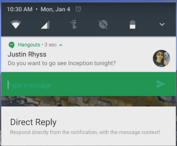 Android app notification
