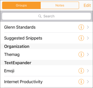 textexpander ecosystem ios app snippet view
