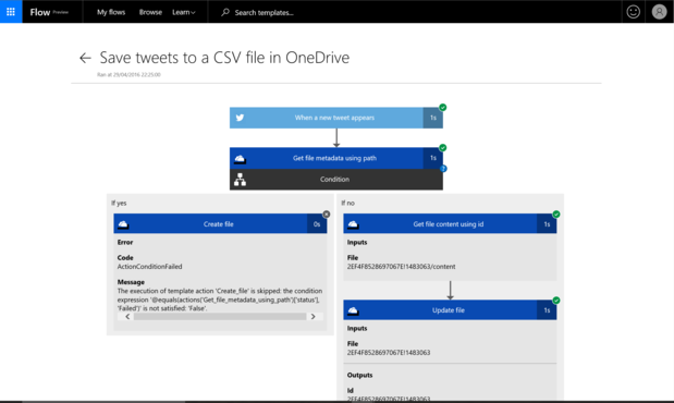 microsoft flow visual debugging
