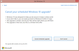 windows 10 cancel your upgrade