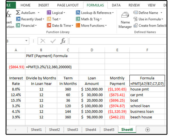 01 use the pmt function to calculate loan payments