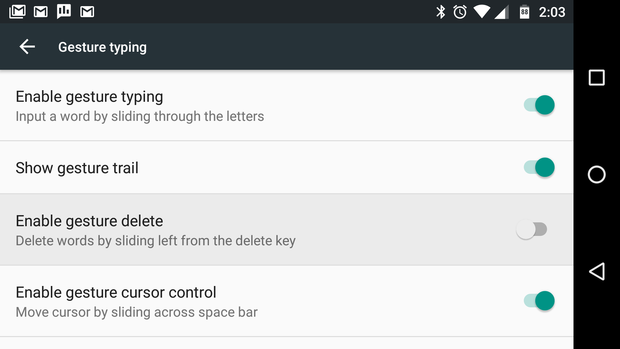 google keyboard tips gestures