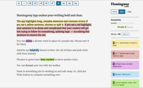 hemingway editor