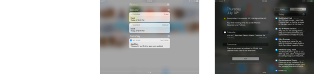 iOS notifications screen