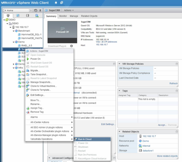 velostrata vcenter plugin