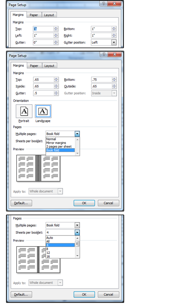 04 set the margins of multiple pages and booklet sheets
