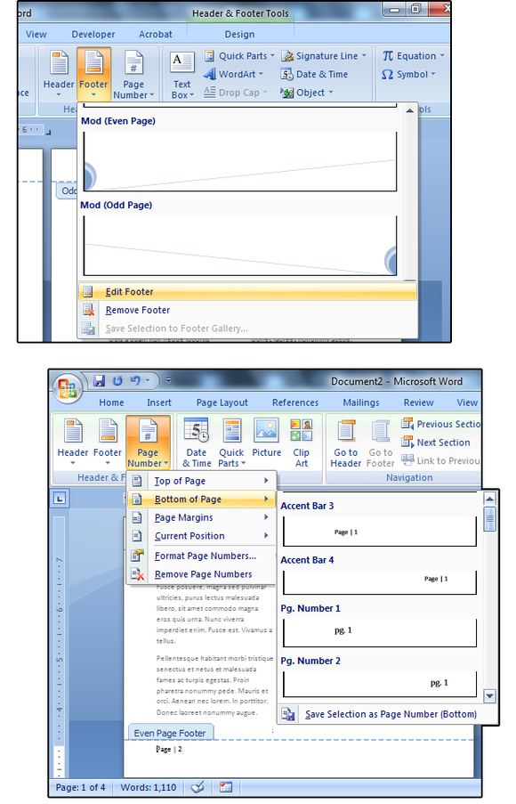05 insert footers and page numbers