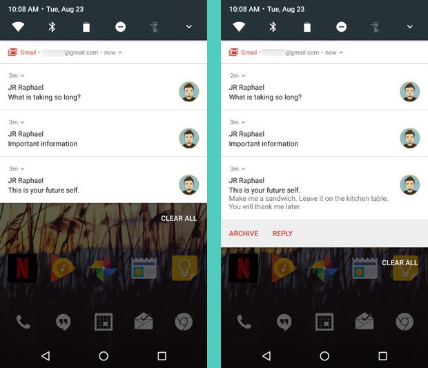 Android 7.0 Nougat - Expanded Notifications