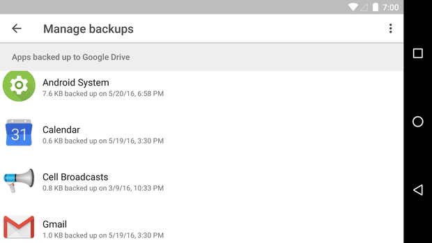 android n missing features backups
