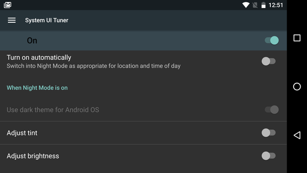 android n missing features dark