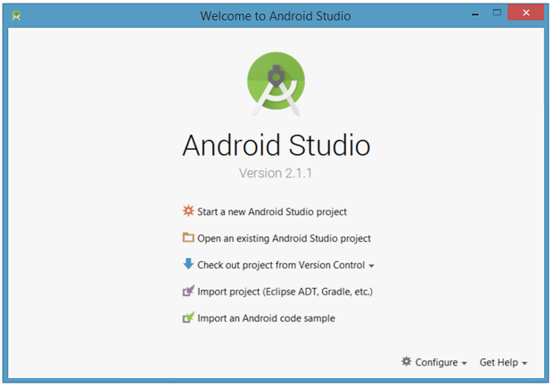 새로운 Android Studio 프로젝트를 만들고 기존 Android Studio 프로젝트로 작업하는 등의 작업을 할 수 있습니다.