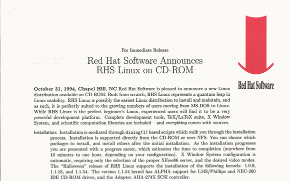 red hat linux debut