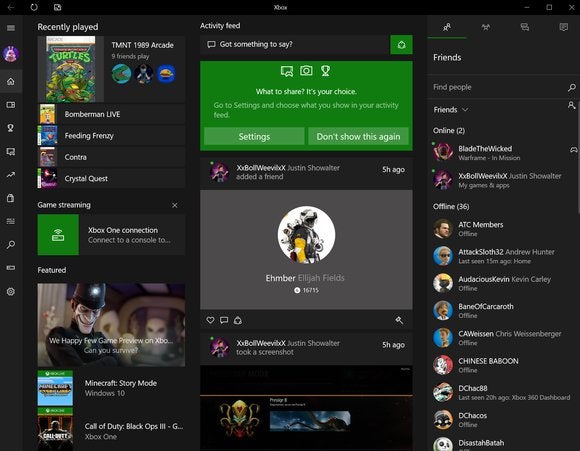 windows 10 xbox app
