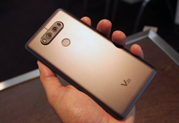 lg v20 rear case in hand