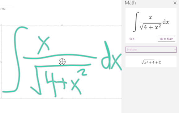 onenote math inking 2