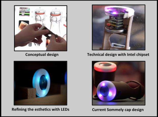 Sommely smart cap, wine selection, LED, SkilledAnalysts, Intel