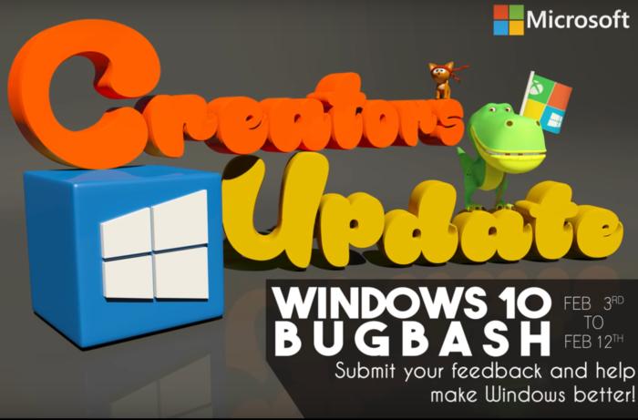 windows 10 creators update bug bash